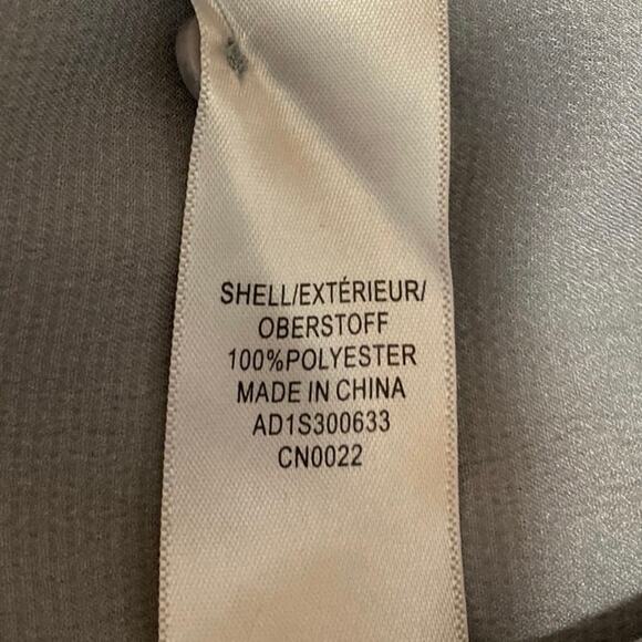 Adrianna Papell Silver Silk Satin Long Sleeve Bow Tie Neck Blouse Shirt Top Sz L - Picture 4 of 4